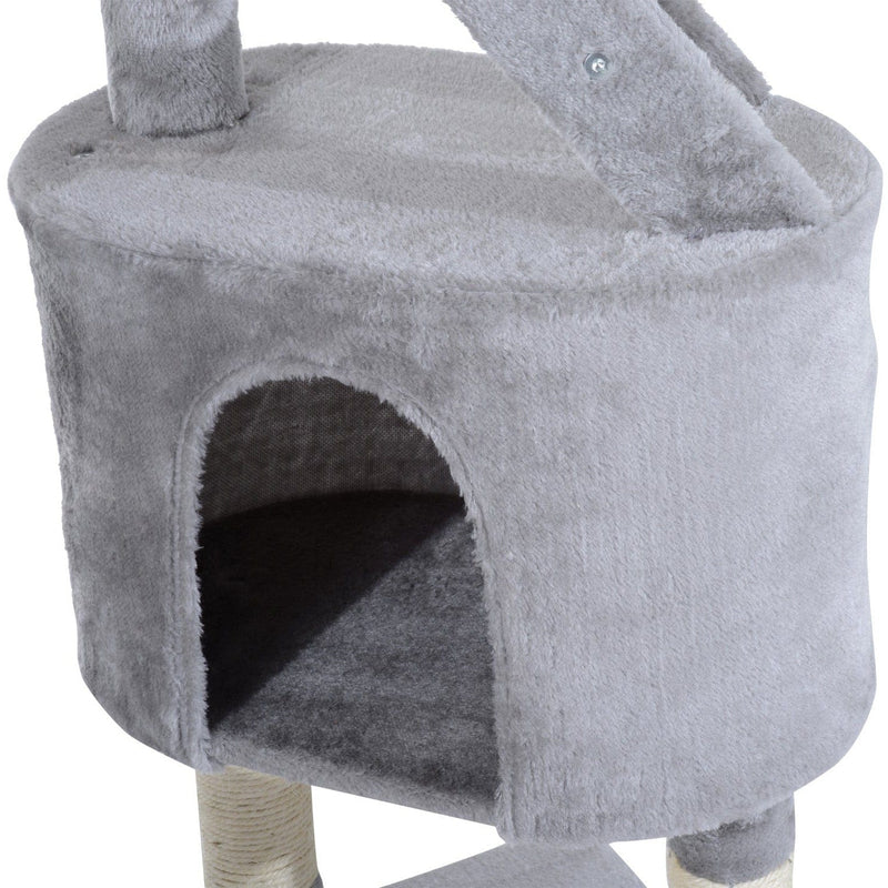 Grey Cat Tree, 125cm, Scratch Post, Climb Activity Centre