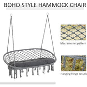 Hammock Chair With Metal Frame, Large Cushioned Seat Outsunny