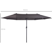 4.6m Double Sided Parasol, No Base, Beige Outsunny