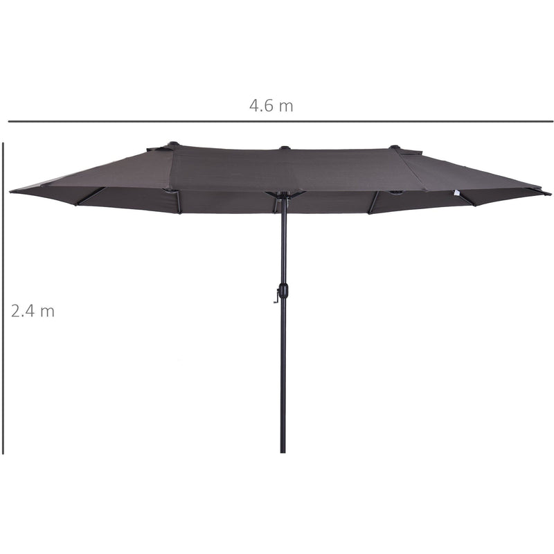 4.6m Double Sided Parasol, No Base, Beige Outsunny