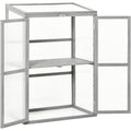 Garden Polycarbonate Cold Frame, L76xW47xH110cm, Grey Outsunny