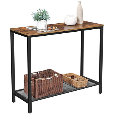 Vasagle Console Table With Mesh Shelf, Black/Brown Songmics