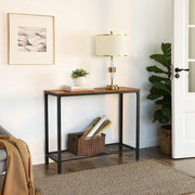 Vasagle Console Table With Mesh Shelf, Black/Brown Songmics
