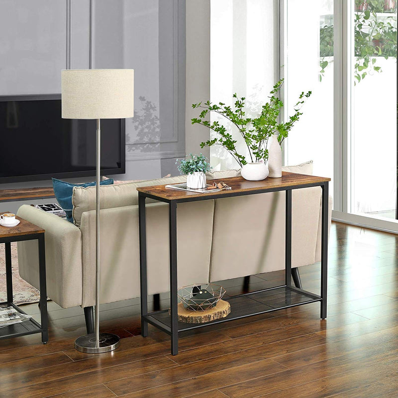 Vasagle Console Table With Mesh Shelf, Black/Brown Songmics