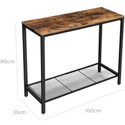 Vasagle Console Table With Mesh Shelf, Black/Brown Songmics