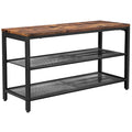 Vasagle Industrial Entryway Shoe Bench With 2 Mesh Shelves