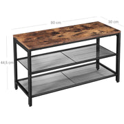 Vasagle Industrial Entryway Shoe Bench With 2 Mesh Shelves