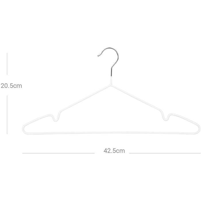 White Metal Coat Hanger Set (20 Pack)