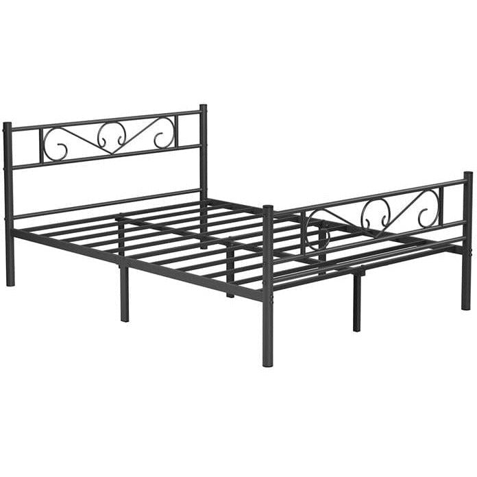 Buy Black Metal Double Bed Frame by Vasagle Opal Retail