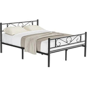 Black Metal Double Bed Frame by Vasagle