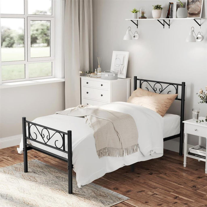 Black Metal Double Bed Frame by Vasagle