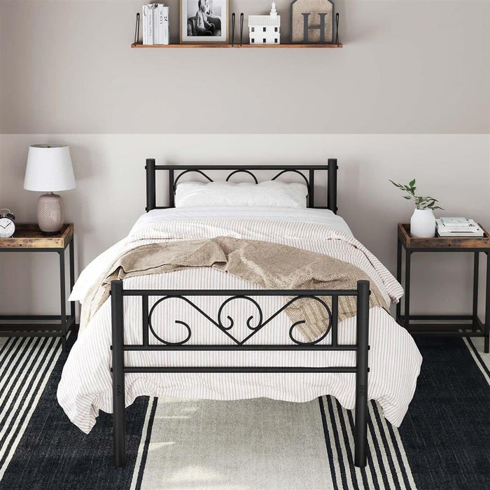 Black Metal Double Bed Frame by Vasagle