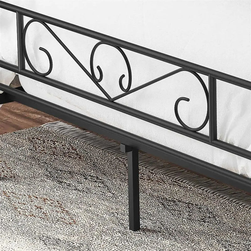 Black Metal Double Bed Frame by Vasagle