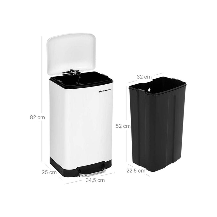 Songmics 30L White Kitchen Bin