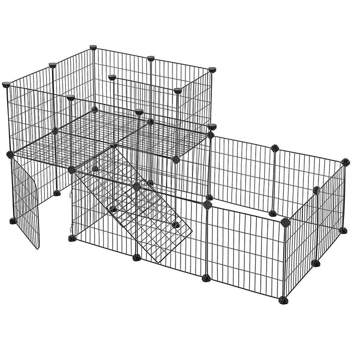 Metal Mesh Pet Playpen, Black 143 x 73 x 71 cm