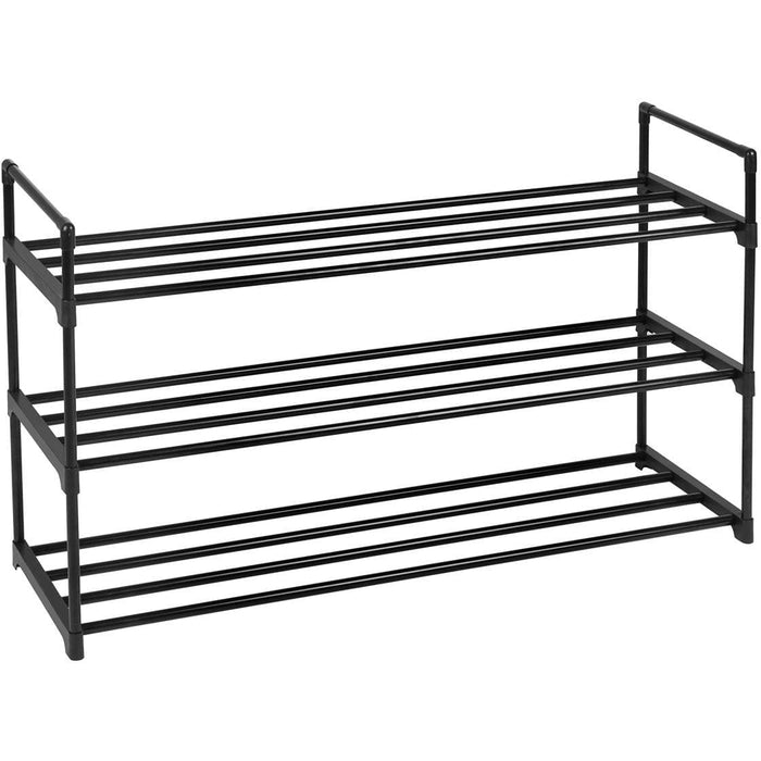 3 Tier Metal Shoe Rack, Black