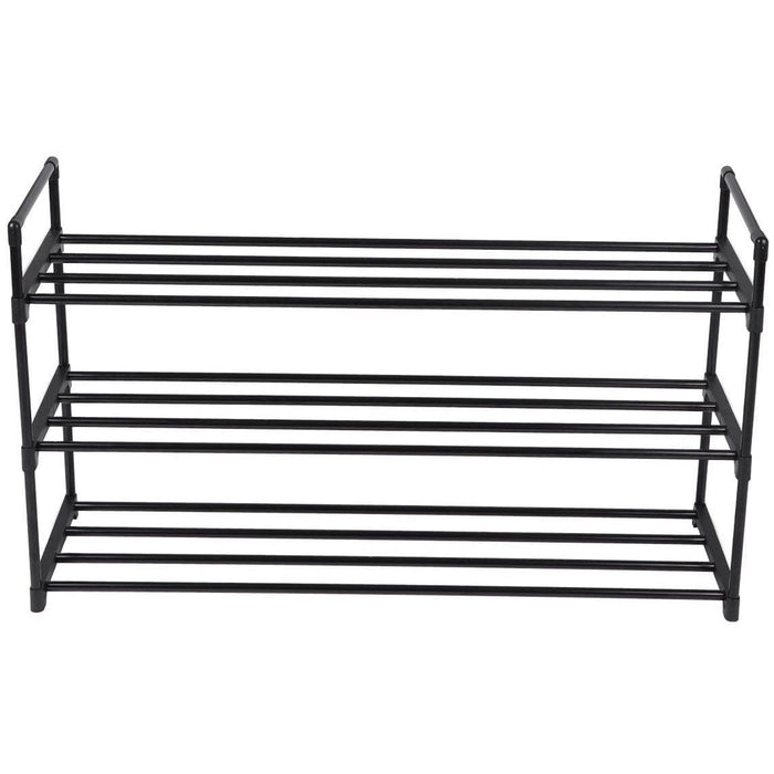 3 Tier Metal Shoe Rack, Black