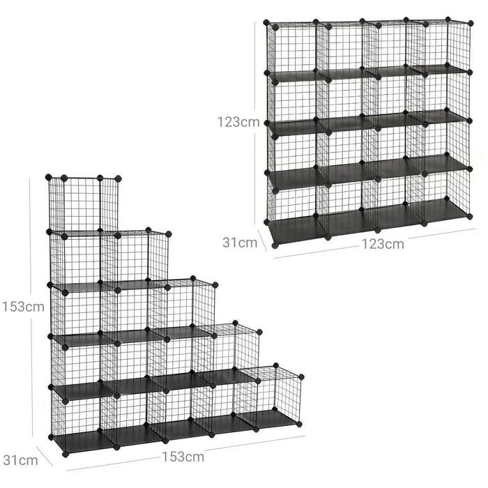 Metal Wire 16 Cube Organiser