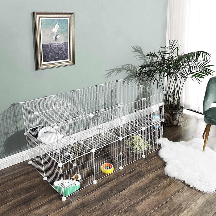 Mesh Pet Playpen, White