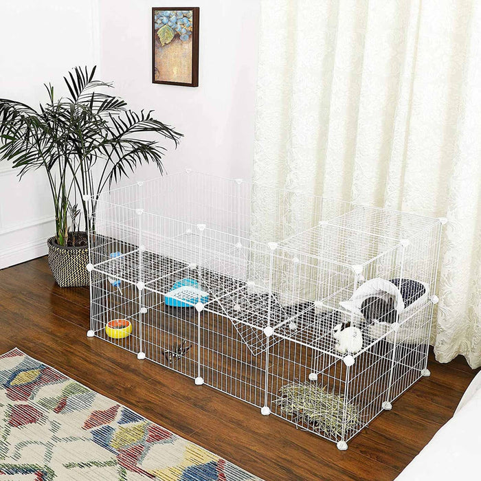 Mesh Pet Playpen, White