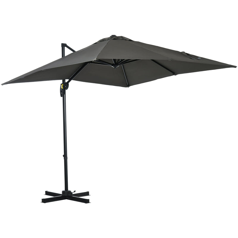 2.5m Roma Cantilever Parasol - Grey Outsunny