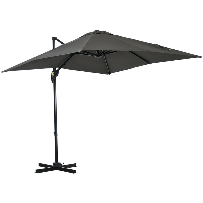 2.5m Roma Cantilever Parasol - Grey