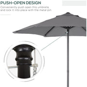 2m Outdoor Patio Parasol - Sun Shade, 6 Ribs Outsunny