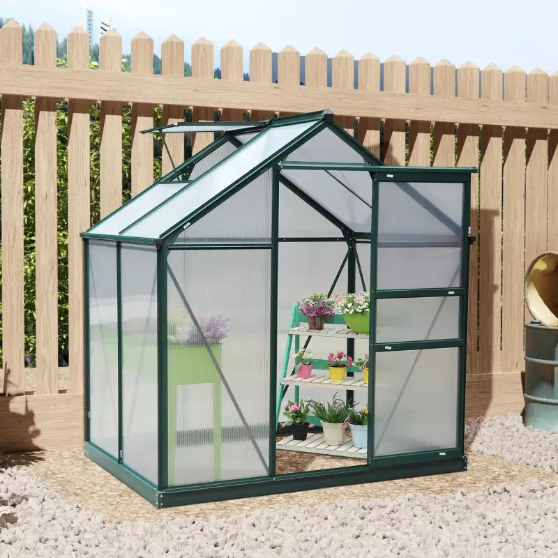 Polycarbonate Greenhouse, Walk In, Galvanised Frame, Clear