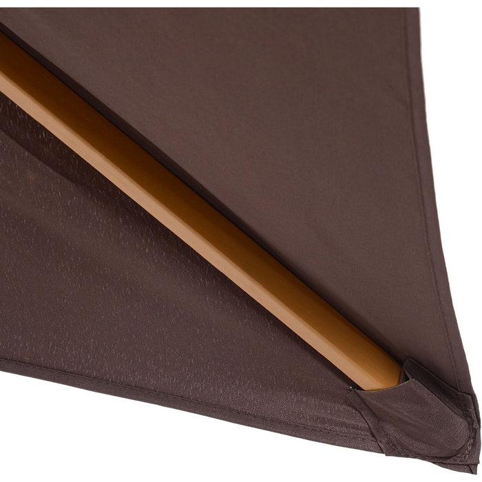 3m x 2m Wooden Garden Parasol - Coffee