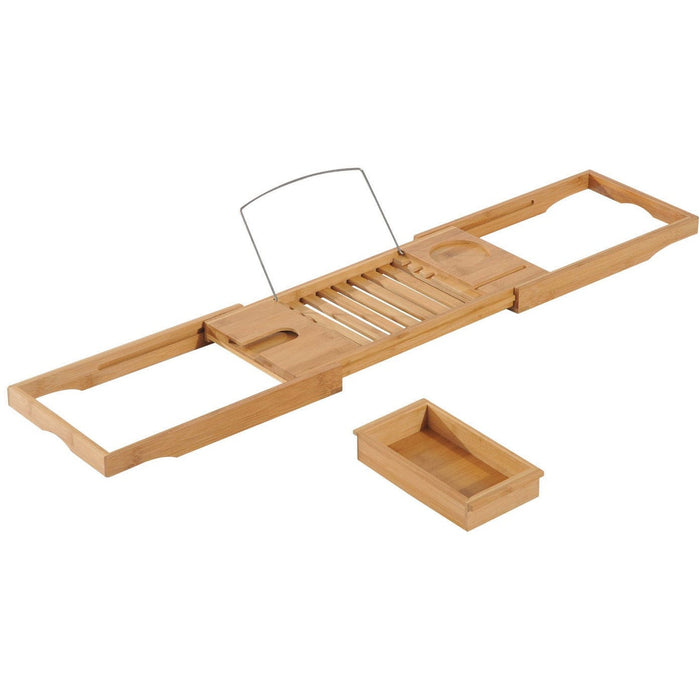 Extendable Bamboo Bath Caddy, 75-109L x 23.5W cm