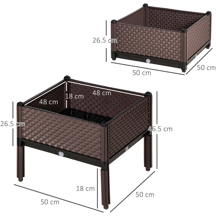 Self Watering Planter Boxes, 50x50x46.5 cm