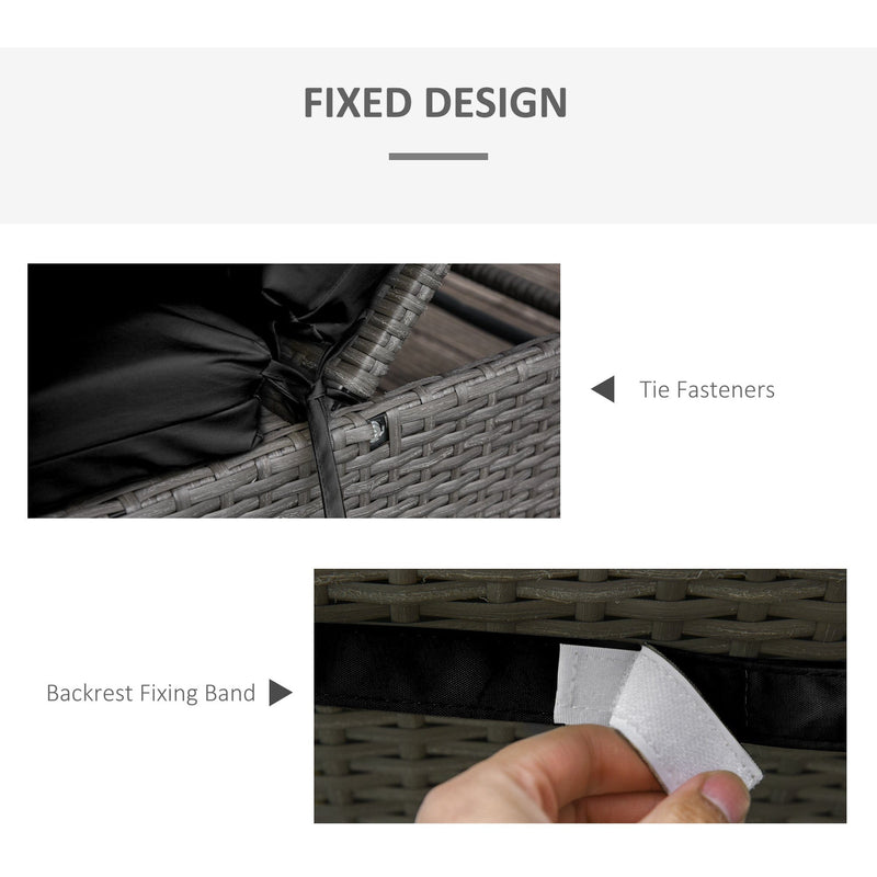 Sun Lounger Cushions with Ties 196x55cm Black