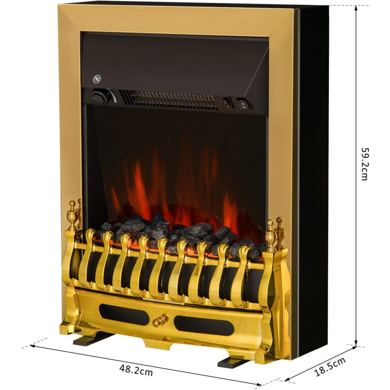 Electric Fireplace With Golden LED Flame
