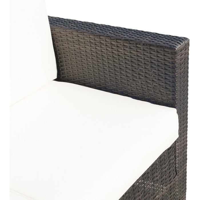 2 Seater Outdoor Rattan Sofa, Wicker Patio Loveseat