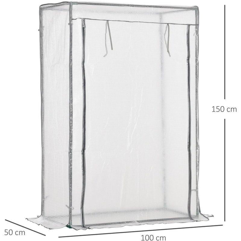 Compact Mini Greenhouse, Steel, Roll-up Door, 100x50x150cm