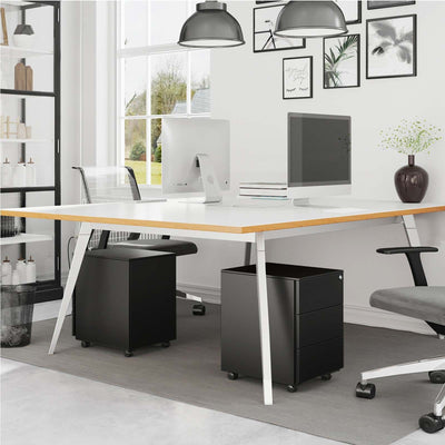 Black Metal File Cabinet Lockable Songmics