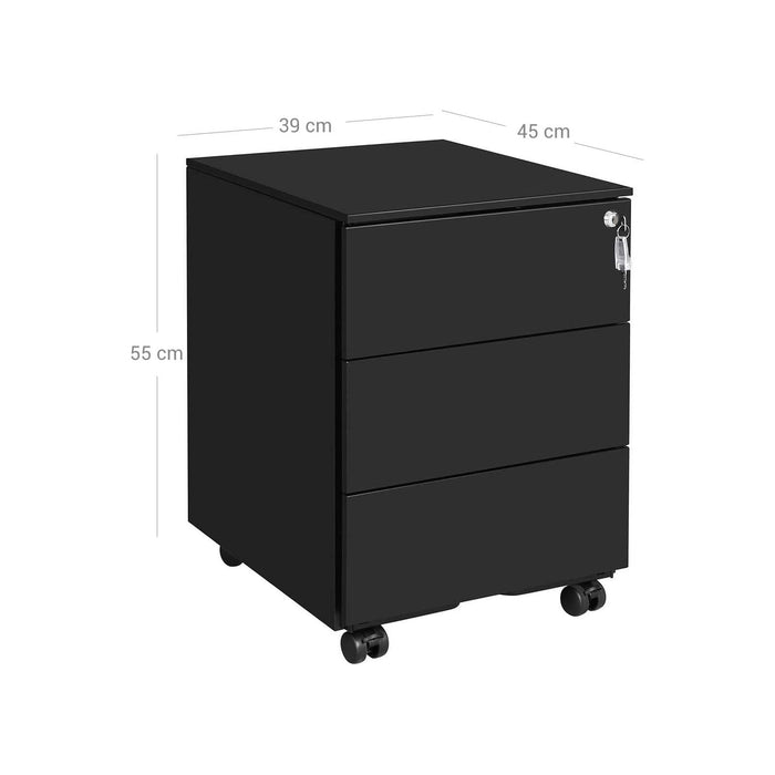 Black Metal File Cabinet Lockable