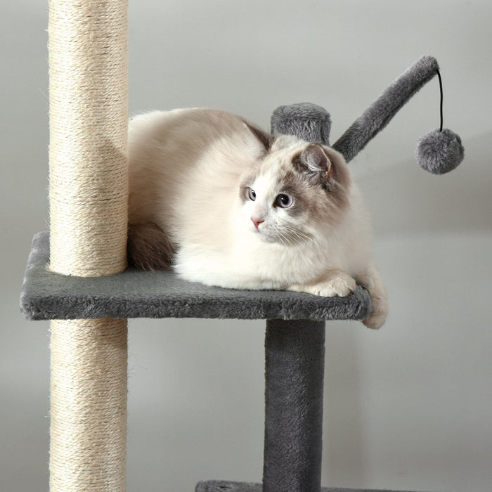 Cat Activity Tower, Floor-to-Ceiling, 280cm, Light Grey