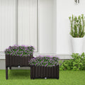 2 Rattan Planters Outdoors, 40x40x44 cm Outsunny