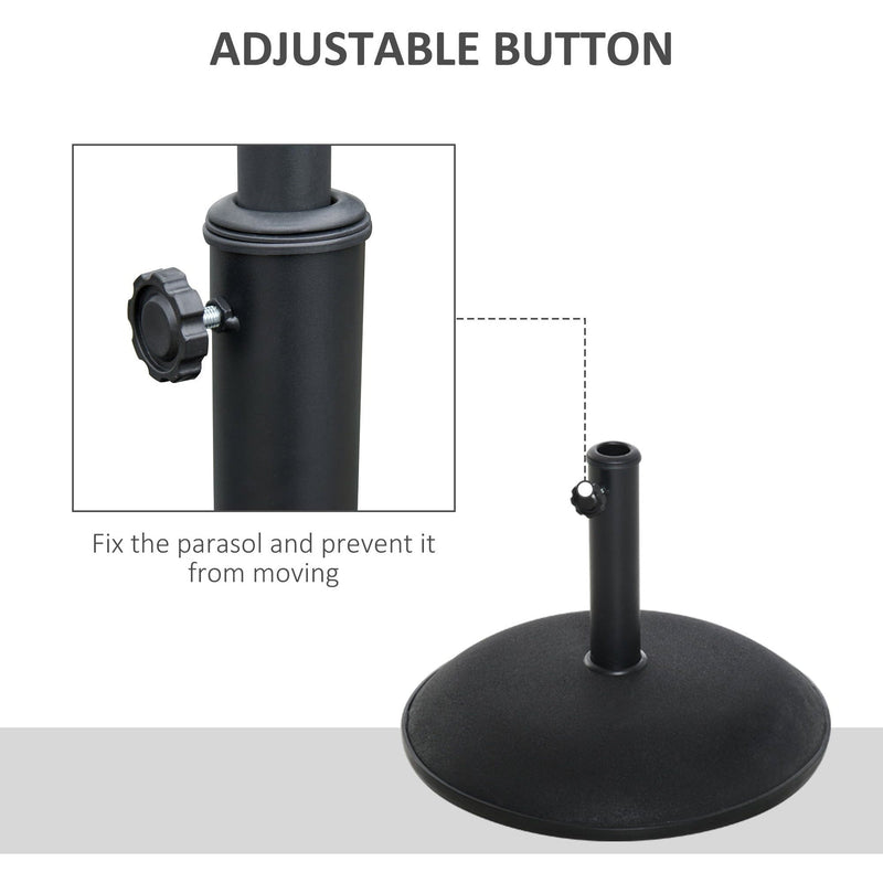 Concrete Base For Umbrella, 25kg, Black Outsunny