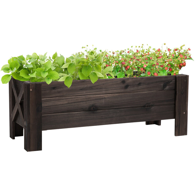 Raised Bed Wooden Garden Planter, 100x36.5cm