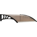 Curved Window Door Canopy 100x75cm, Brown Outsunny