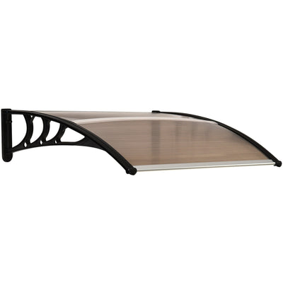 Curved Window Door Canopy 100x75cm, Brown Outsunny
