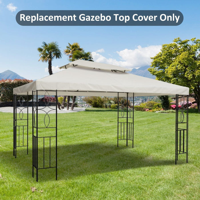 Waterproof Gazebo Canopy Replacement 3x4m, Cream (Top Only)