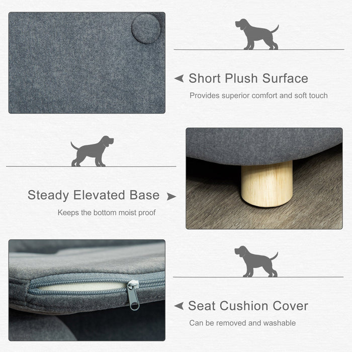 Plush-Covered Pet Sofa with Wooden Frame, 70x47x30cm