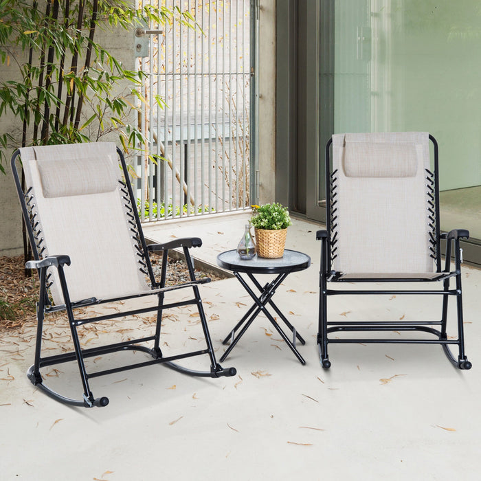 Outdoor Rocking Chair Bistro Set