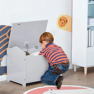 Wooden Toy Box With Seat Homcom