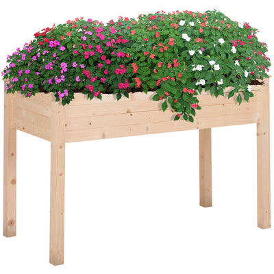 Raised Wooden Flower Beds Outsunny