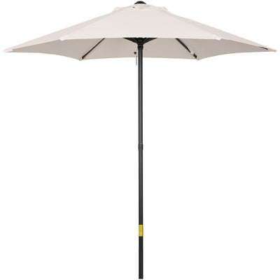 2m Patio Parasol - Outdoor Sun Shade, 6 Ribs Outsunny