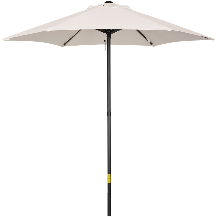 2m Patio Parasol - Outdoor Sun Shade, 6 Ribs